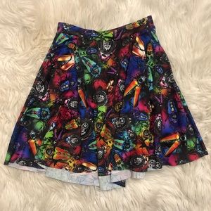 Black Milk XS Bugs on Acid Skater Skirt